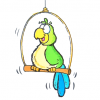 Draw a cartoon parrot