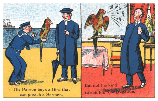 British saucy parrot postcard
